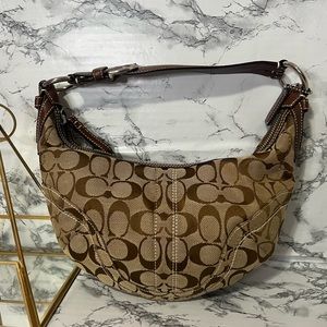 COACH Canvas Small Hobo Shoulder Bag